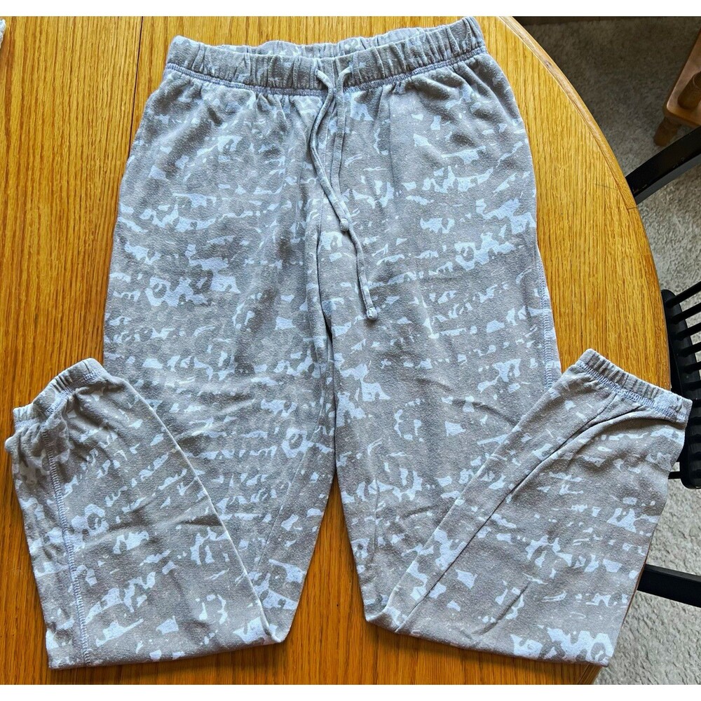 SO Lounge Life Jogger Taupe Beige Camo Printed Fleece Sweatpants Womens XS